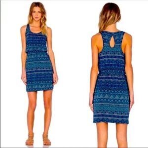 Patagonia West Ashley Sleeveless Dress Large Papyrus Pop Navy Blue stretch